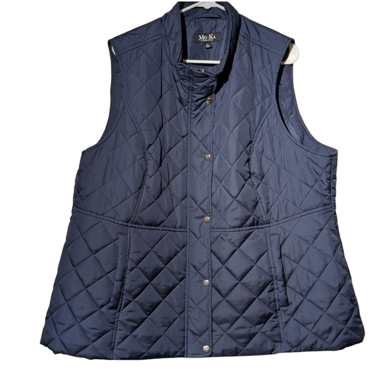Mo-Ka by Santa Fe Apparel Navy Quilted Vest Women's Size 2X