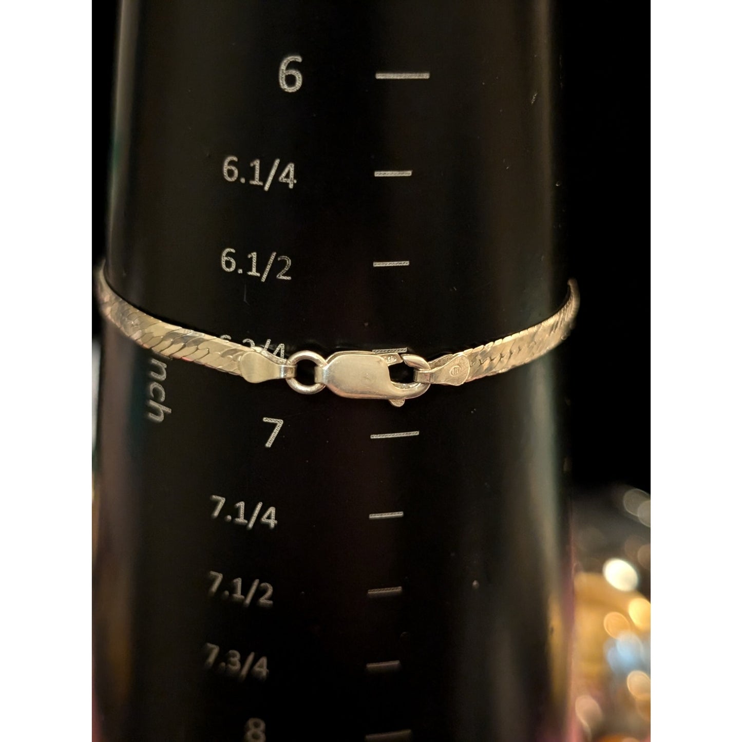 925 Sterling Silver Herringbone Chain Bracelet