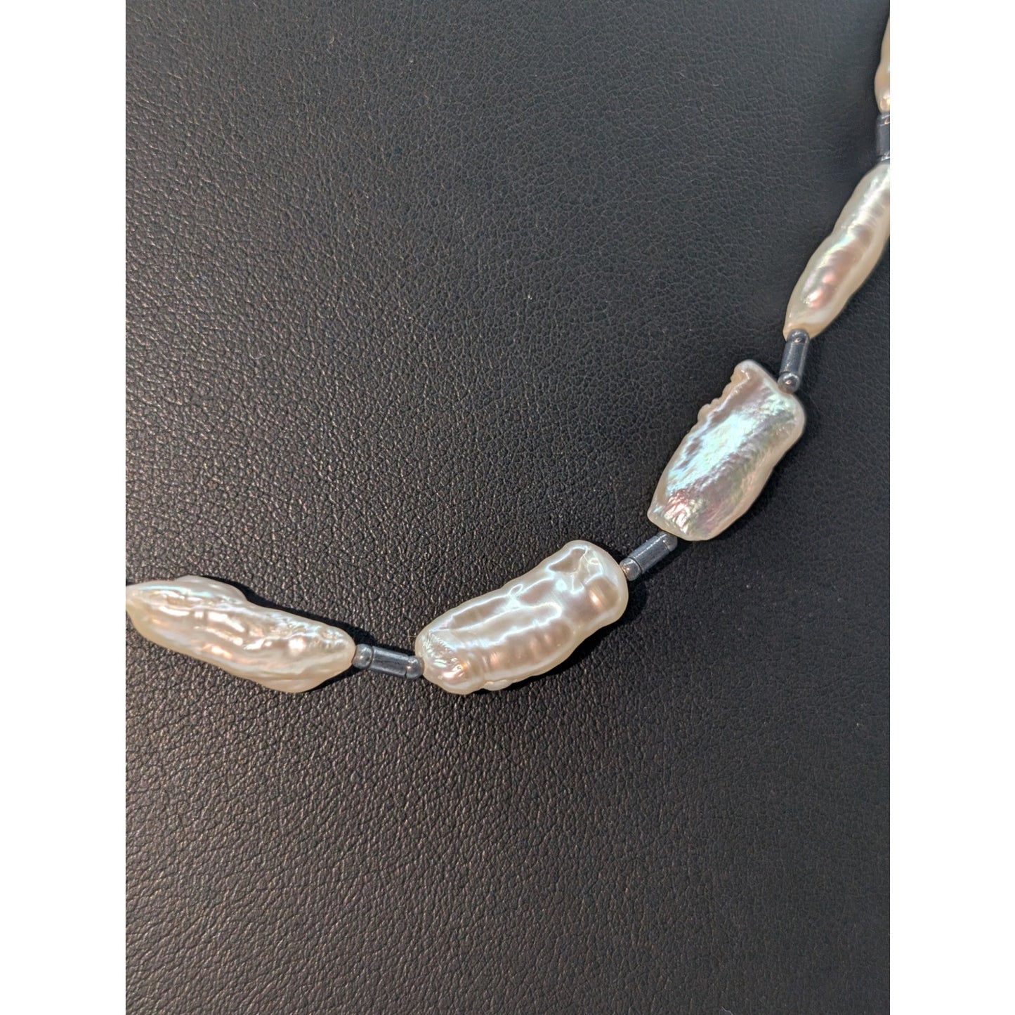 Freshwater Organic Biwa Baroque Pearl 925 Sterling Silver 22"-24.25" Necklace