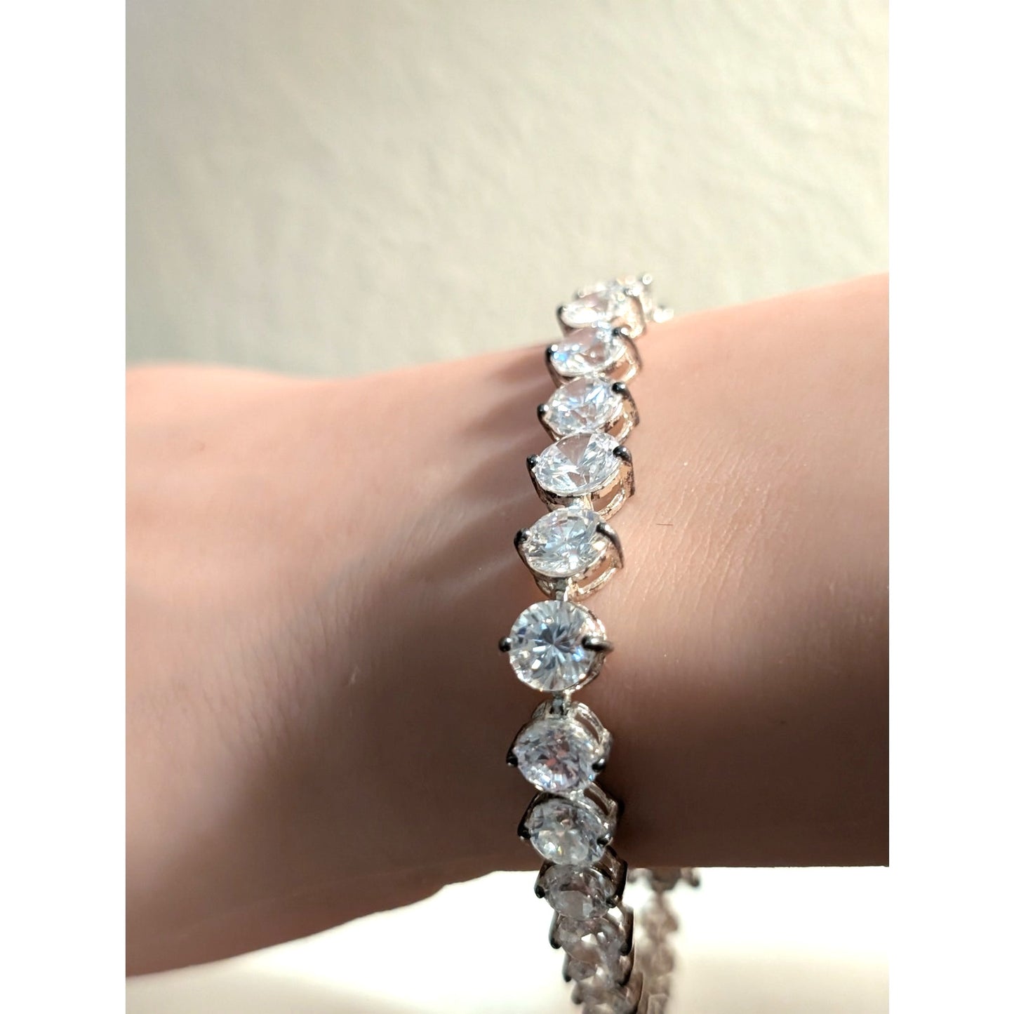 Gorgeous Graduated Large CZ 925 Sterling Silver Tennis Bracelet
