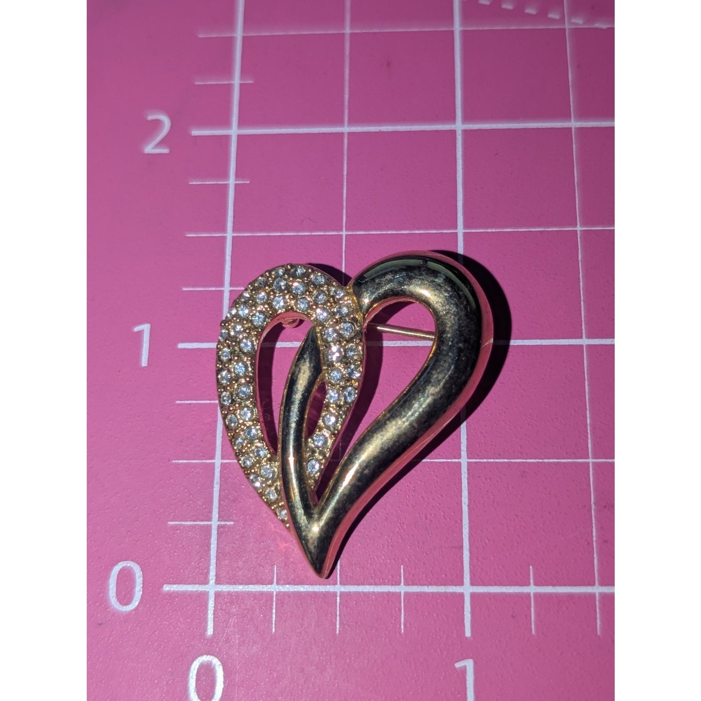 Lot of Two Vintage Gold Tone Heart Brooches -- Napier & Unbranded