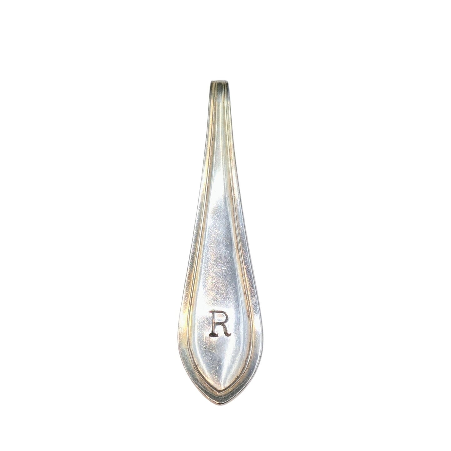 Antique Marked Meriden Cutlery Co. 16 Initial 'R' Engraved Pendant (Only)