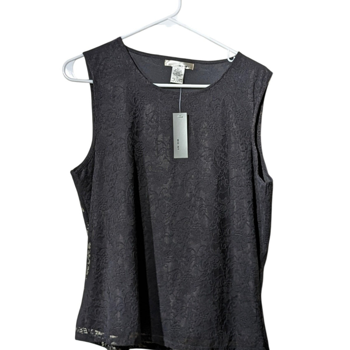 Vintage WD.NY Black Lace NWT Shell Top Womens Size XL