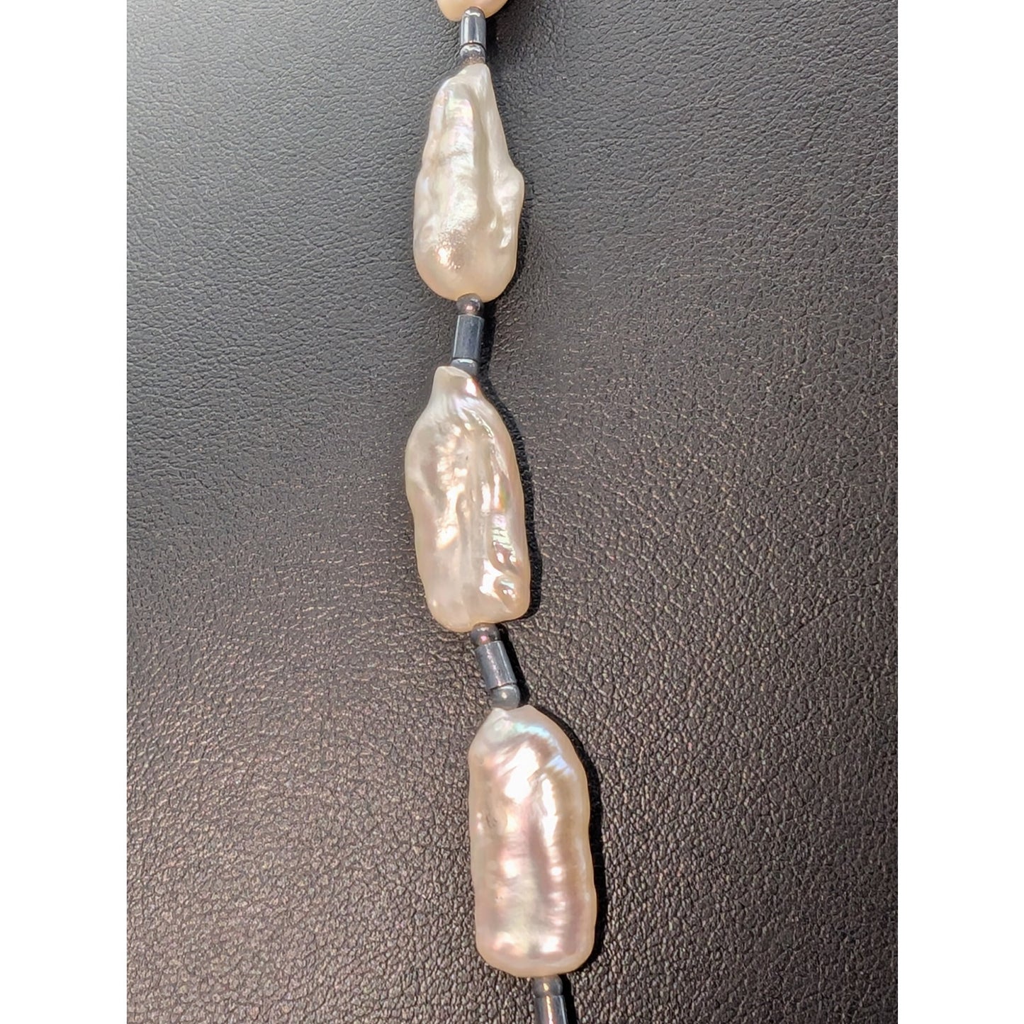 Freshwater Organic Biwa Baroque Pearl 925 Sterling Silver 22"-24.25" Necklace