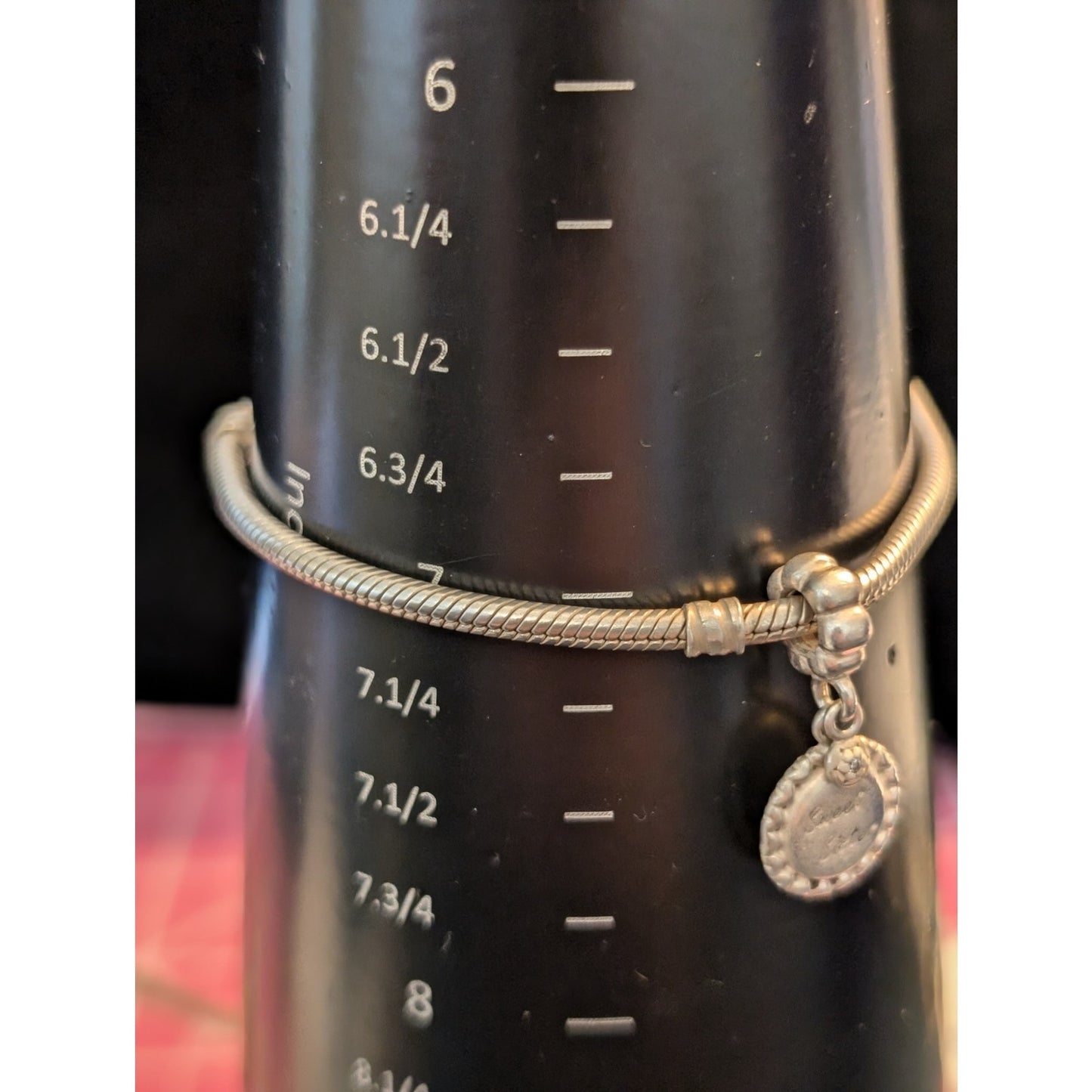 Authentic PANDORA Sterling Silver 925 Moments Snake Chain Bracelet Sister Charm