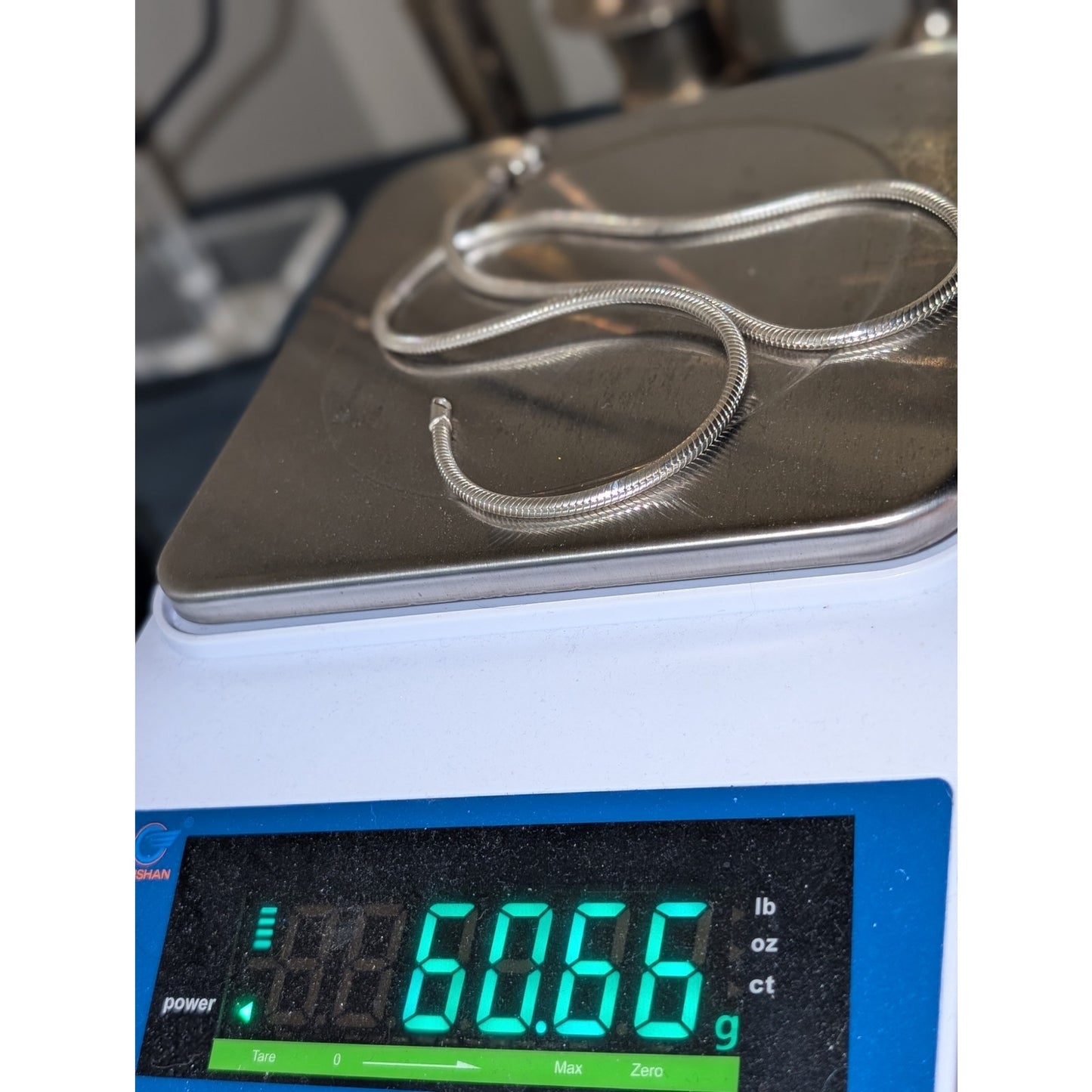 Marked Italy 925 Heavy 24" Long 925 Sterling Silver Snake Chain Necklace 60.66g