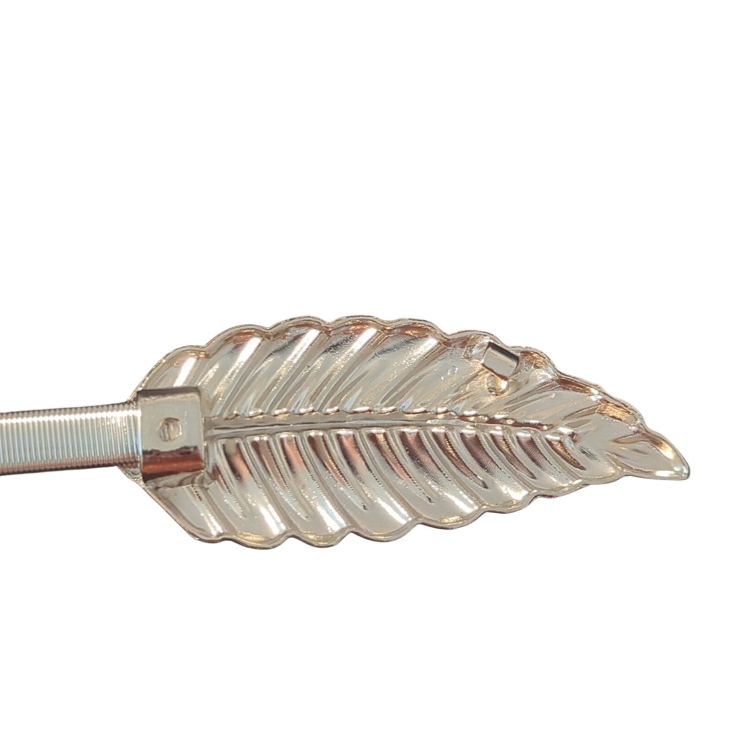 80s Vintage Silver Tone Stretch Belt W/ Leaf Buckle
