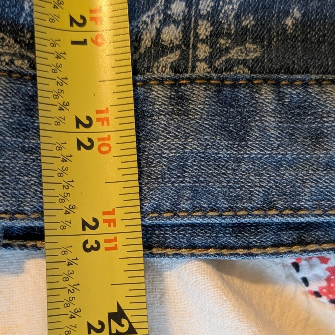 Style & Co. Bandana Print Back Denim Jacket Womens' Size 22W