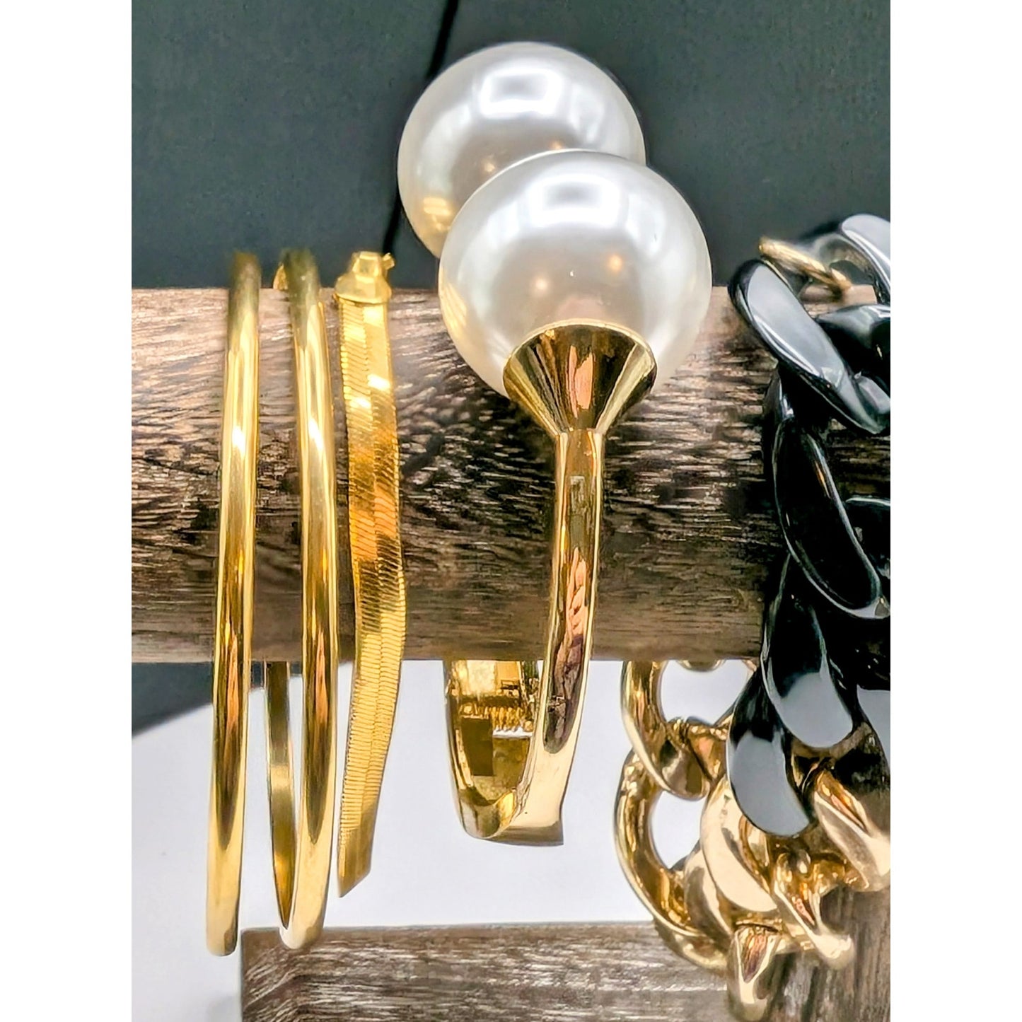 Lot of Nine Gold Tone Theme Bracelets
