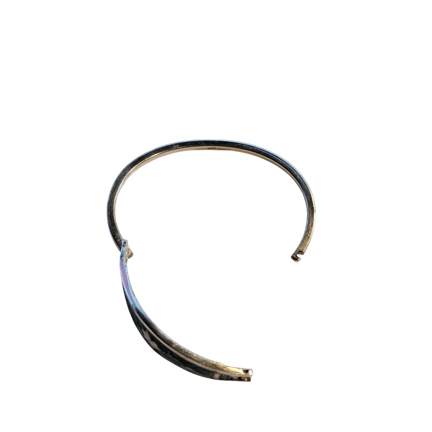 Vintage Turquoise Abalone Inlay Sterling Silver Cuff Bracelet Signed Taxco 925