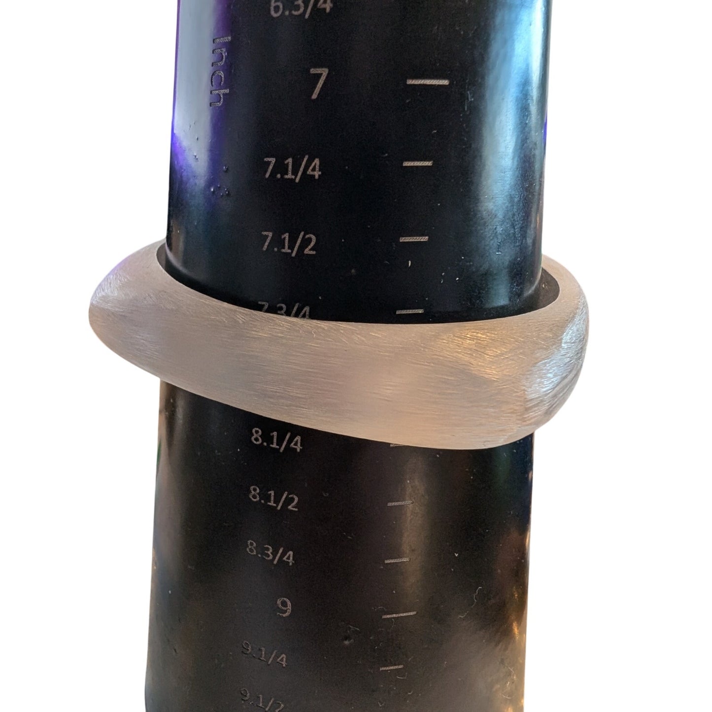 Lot of Two Vintage Black & Frosty White/Silver Bangle Lucite Bracelets