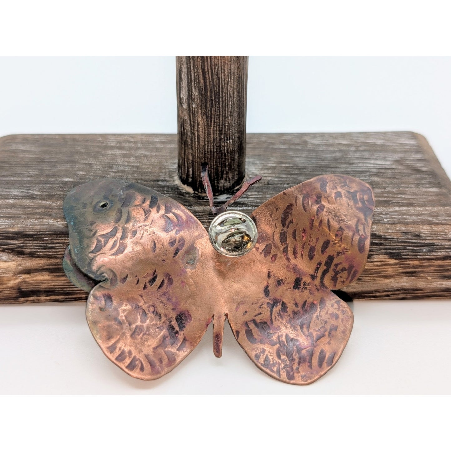 Three Piece Lot of Copper Cuff Bracelets & Large 3.25 x 2.25" Butterfly Pin