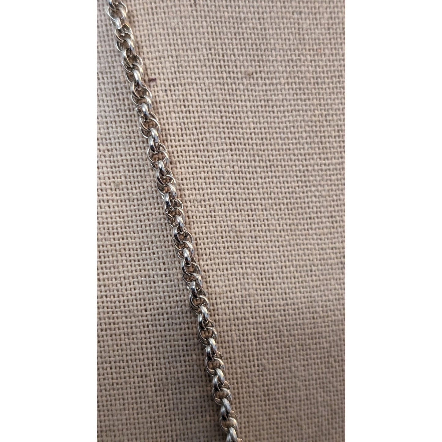 Vintage Barton Allen Ballou Sterling Chain W/ Taxco Silver Bezel Set Tigers Eye