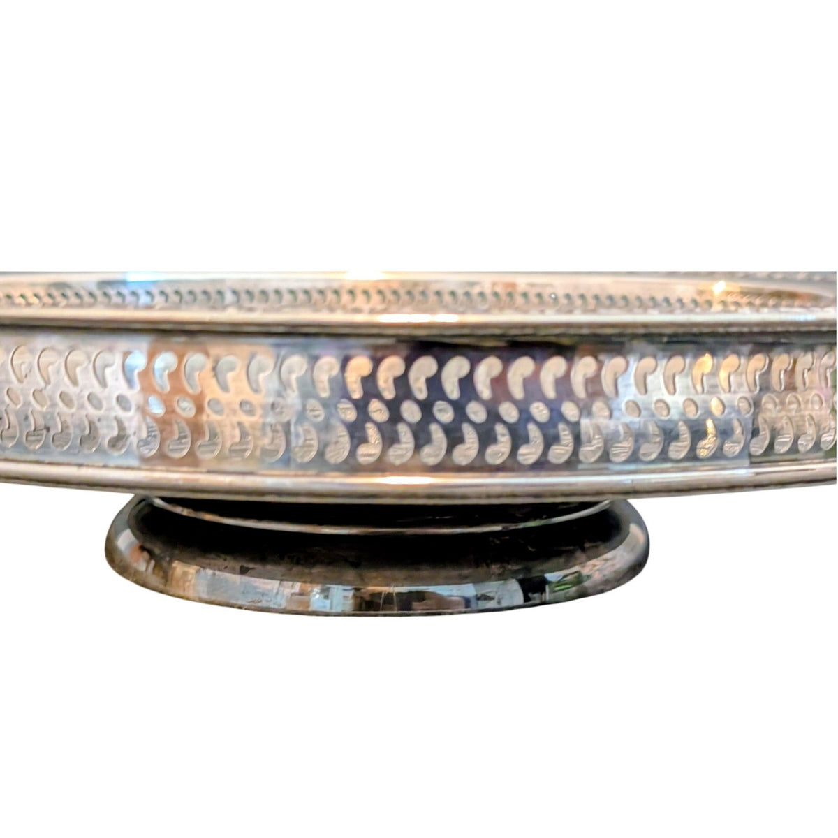 Vintage Camelot Silver Plate 6172G Rimmed Lazy Susan Serving Tray