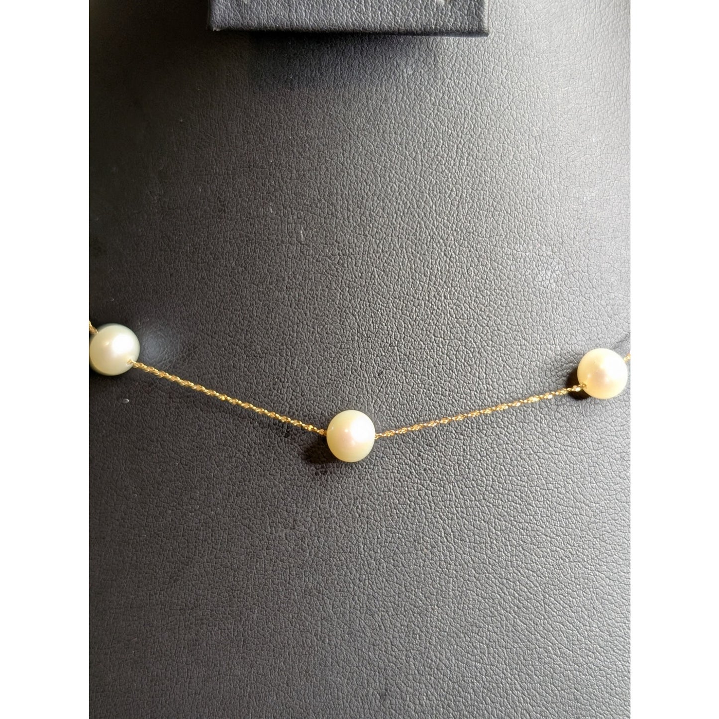 14 K Italy Yellow Gold Genuine Pearl 16" Necklace