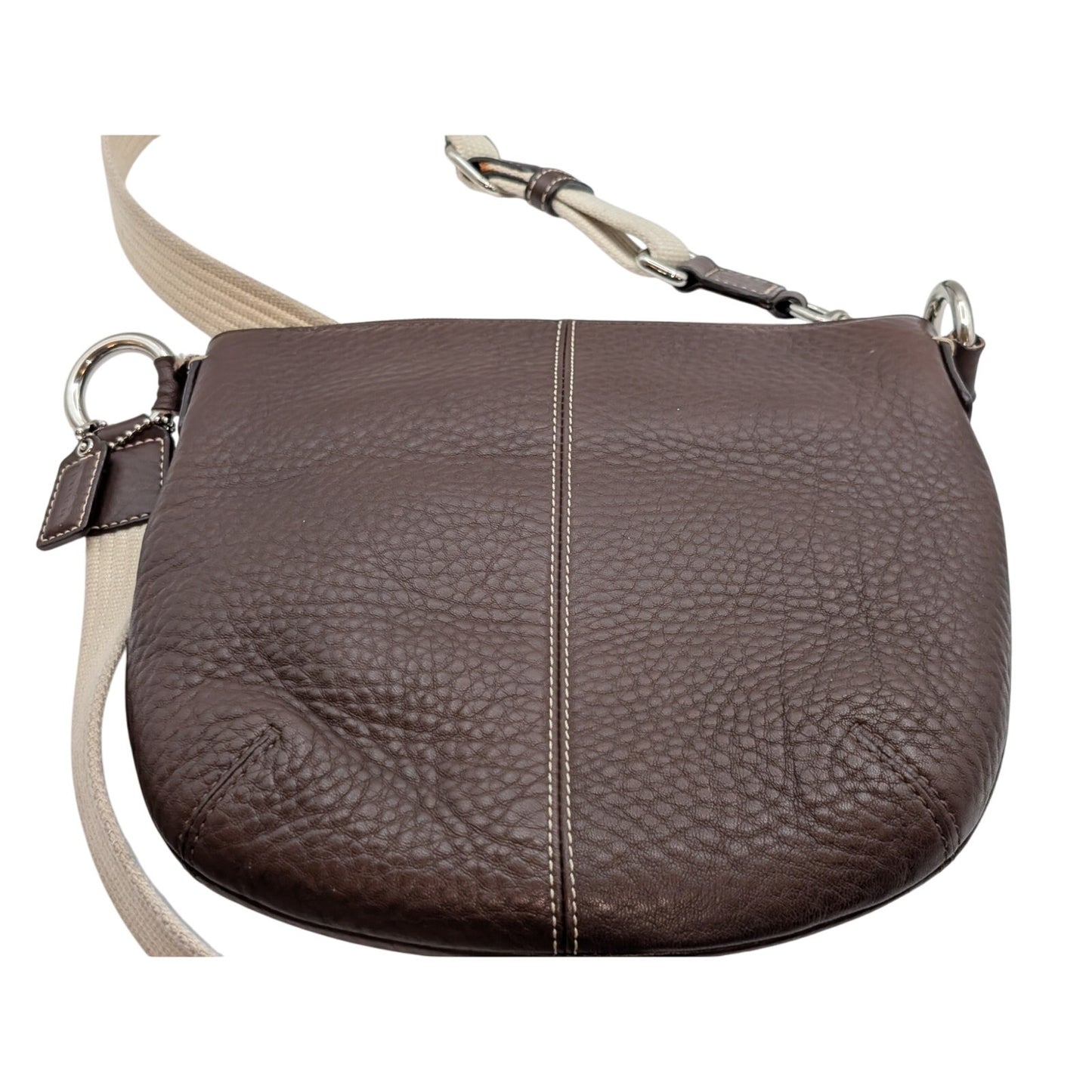 Coach Hamilton Brown Pebbled Leather Swingpack Crossbody Shoulder Bag