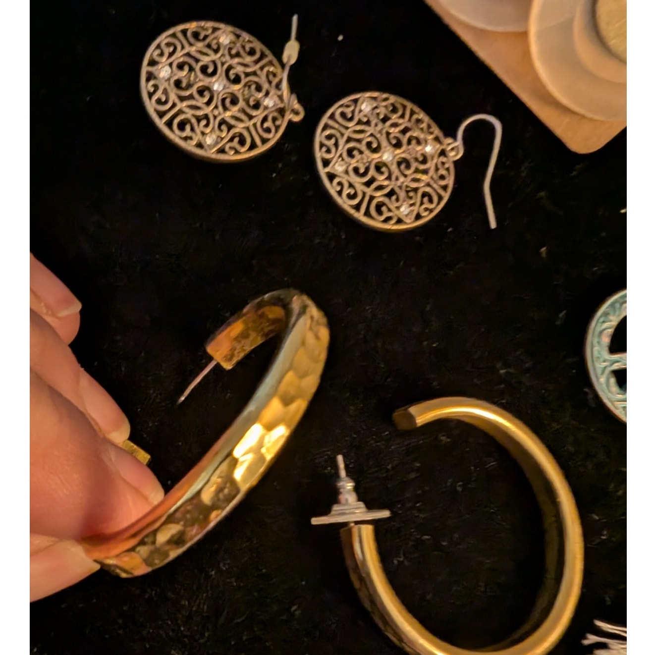 Lot of Eight Boho Dangle Hoop Pierced Earrings