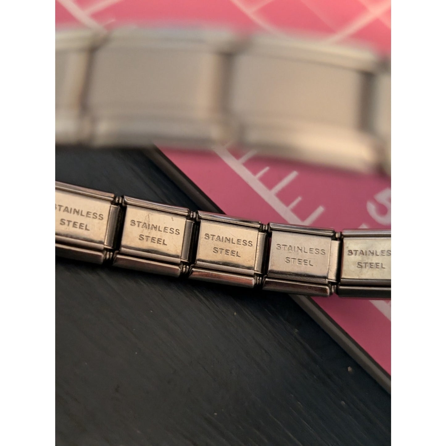 Lot of Two Stainless Steel D'linQ Stretch Charm Bracelets