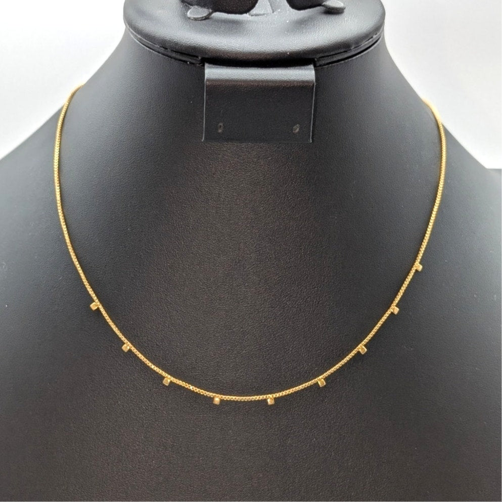 Madewell Gold Tone Dot Box Chain 16" 17.25" or 18.5" Necklace