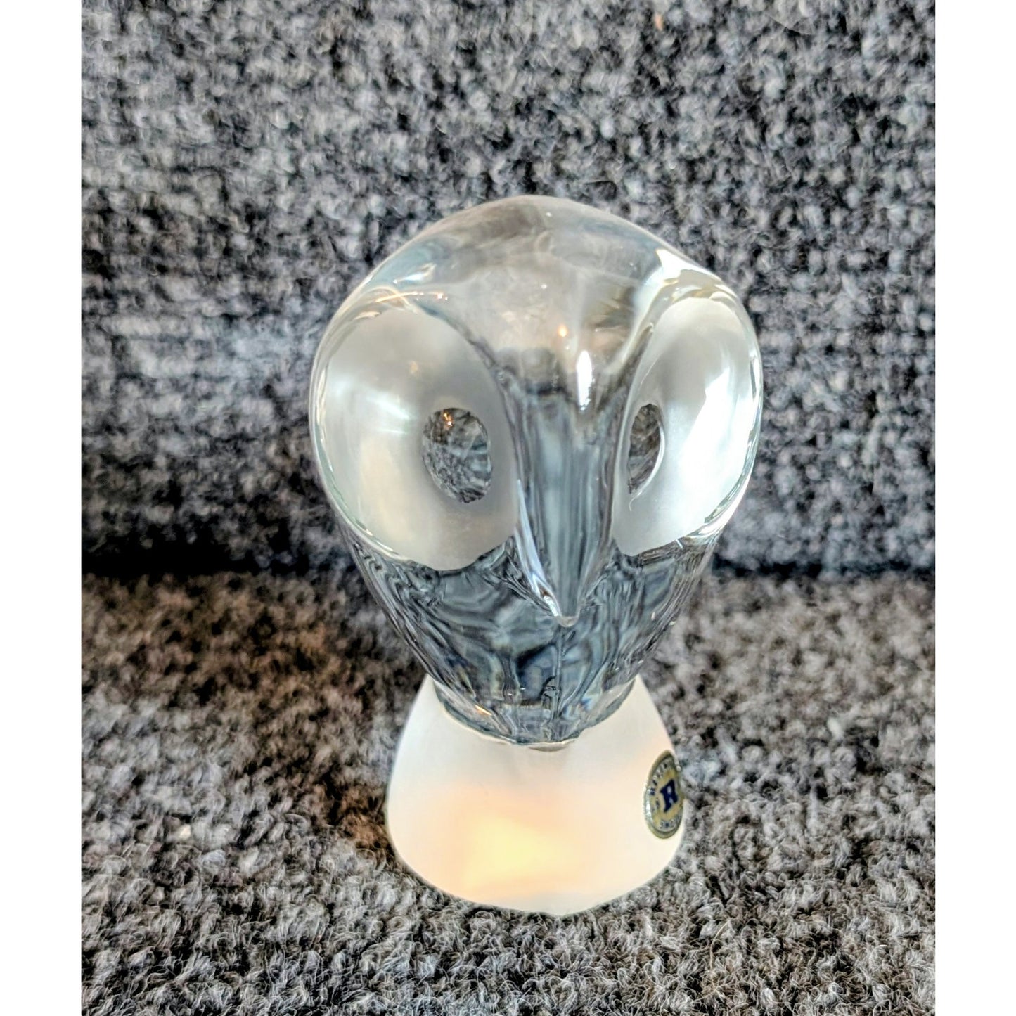 Vintage Reijmyre Kristall Sweden Lead Glass Owl Figurine