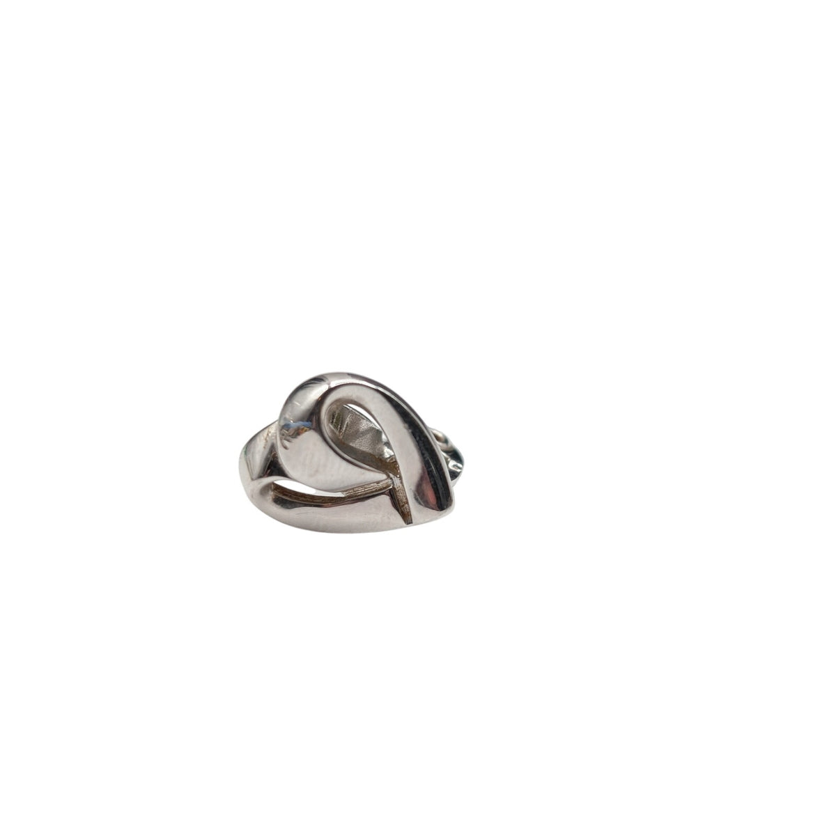 Vintage Monet SINGLE Silver Tone Abstract Heart Clip On Earring