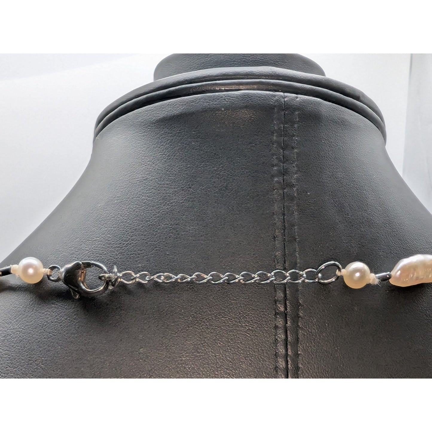 Freshwater Organic Biwa Baroque Pearl 925 Sterling Silver 22"-24.25" Necklace