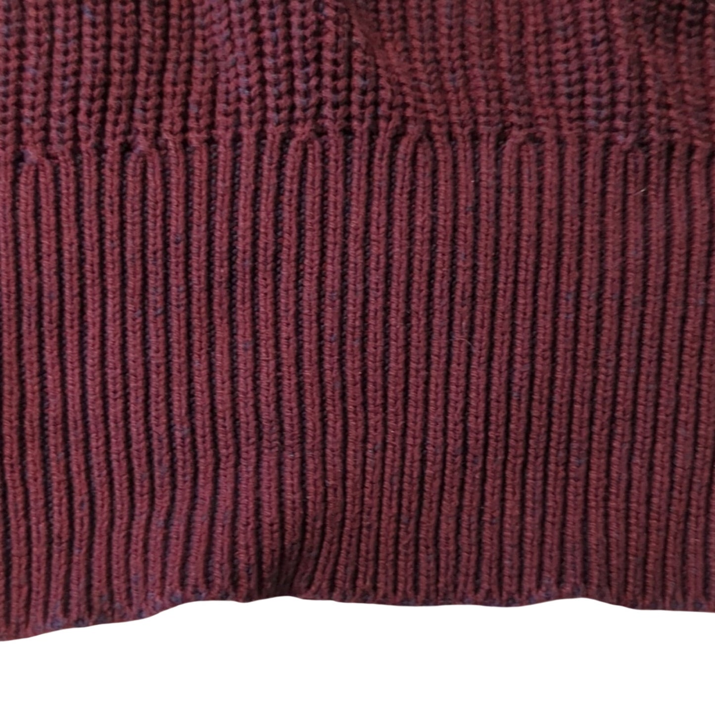 Ellen Tracy Port Marled Open Knit Pullover Rolled Neck Notched Hem Sweater Sz L