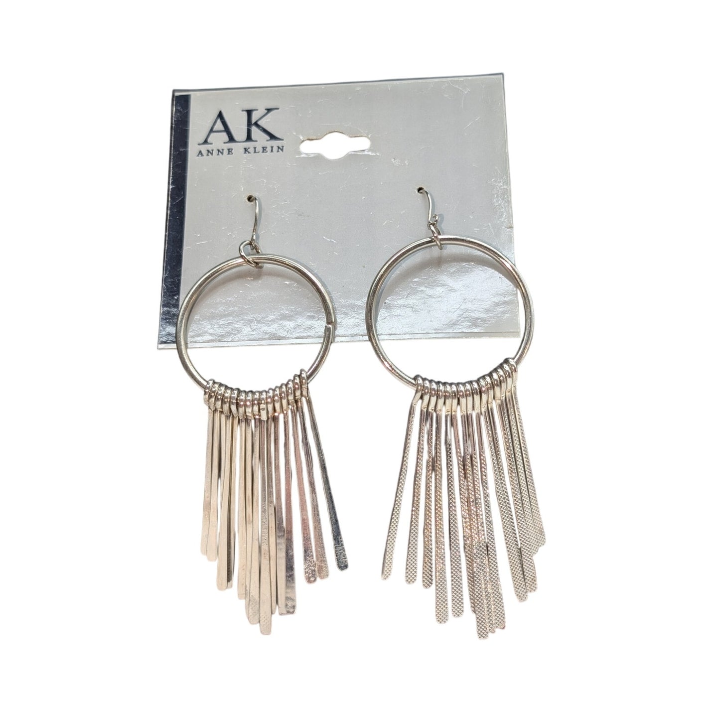 Vintage AK Anne Klein Silver Tone Circle Multi Dangle Boho Pierced Earrings