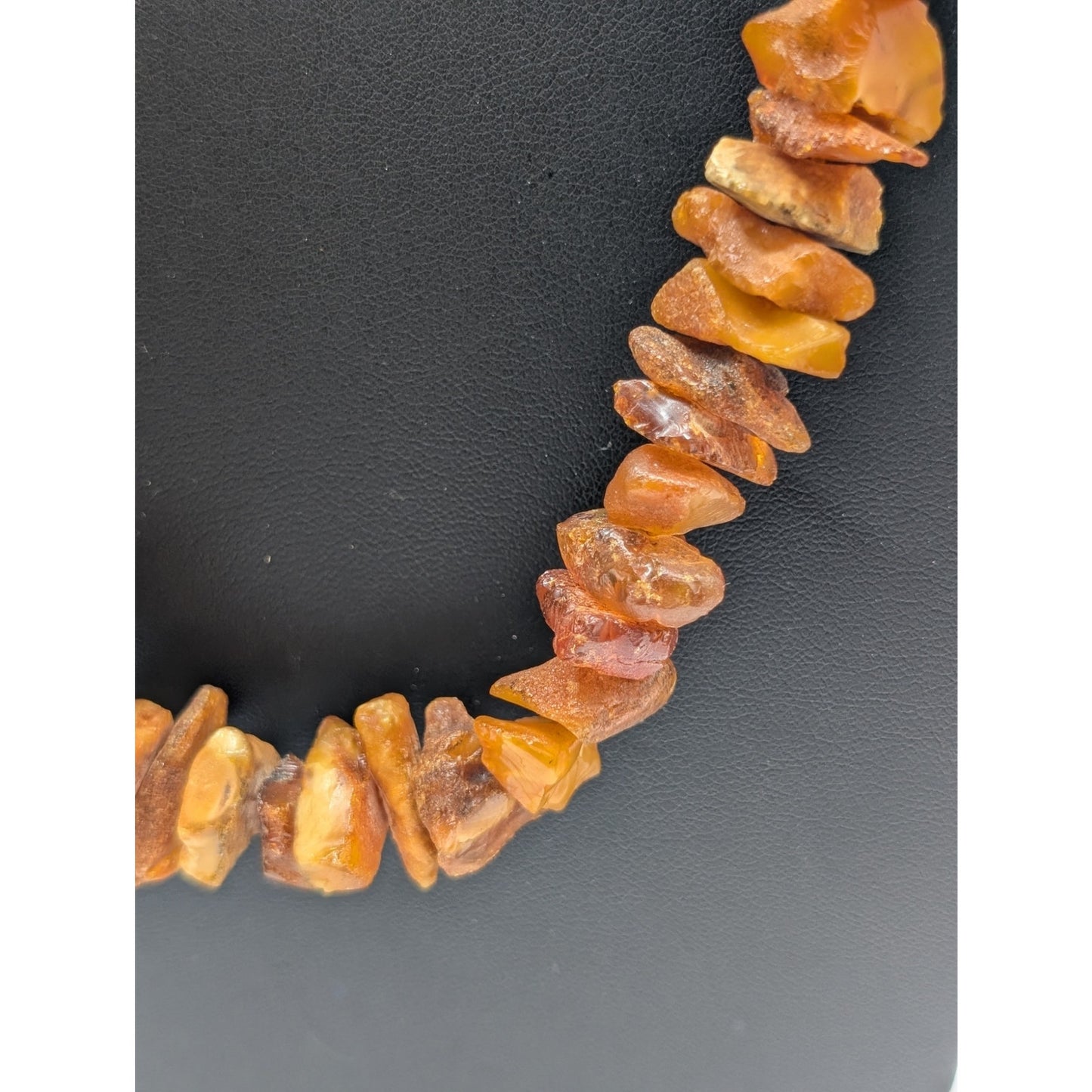 Vintage Chunky Genuine Raw Amber Graduated Nugget 32" Necklace 64.38g