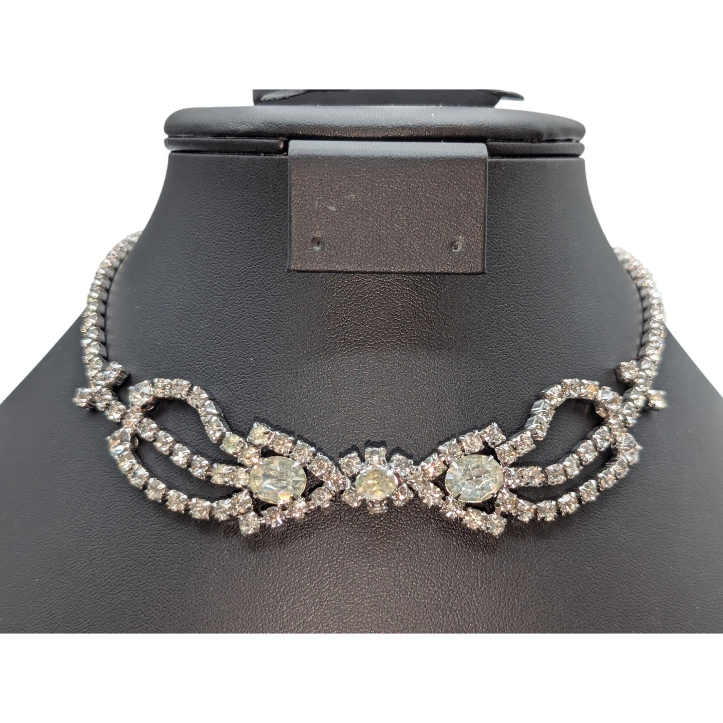 Vintage Rhinestone Hook Clasp 15.25" Necklace