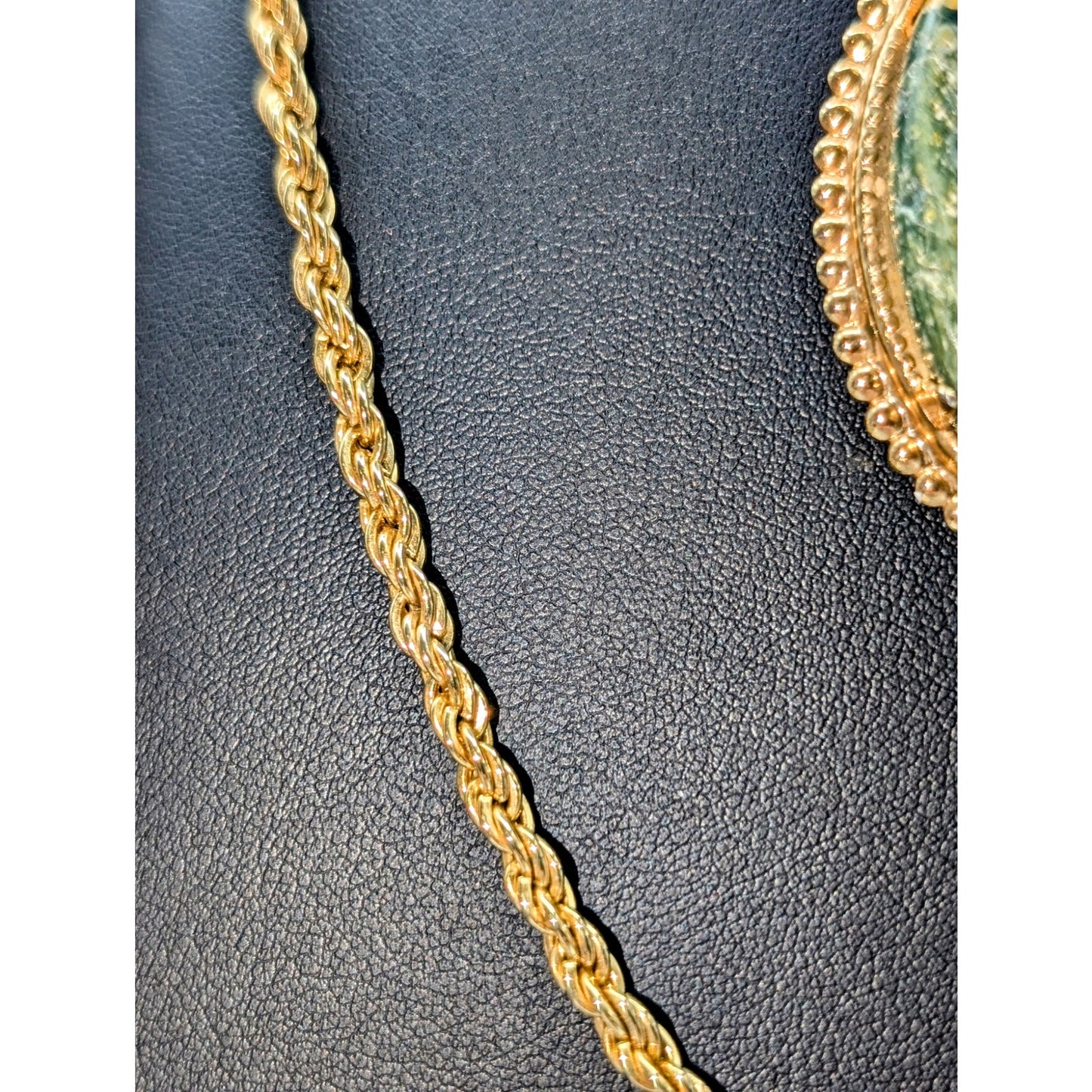 Lot of Four Gold Tone Green Yellow Necklaces