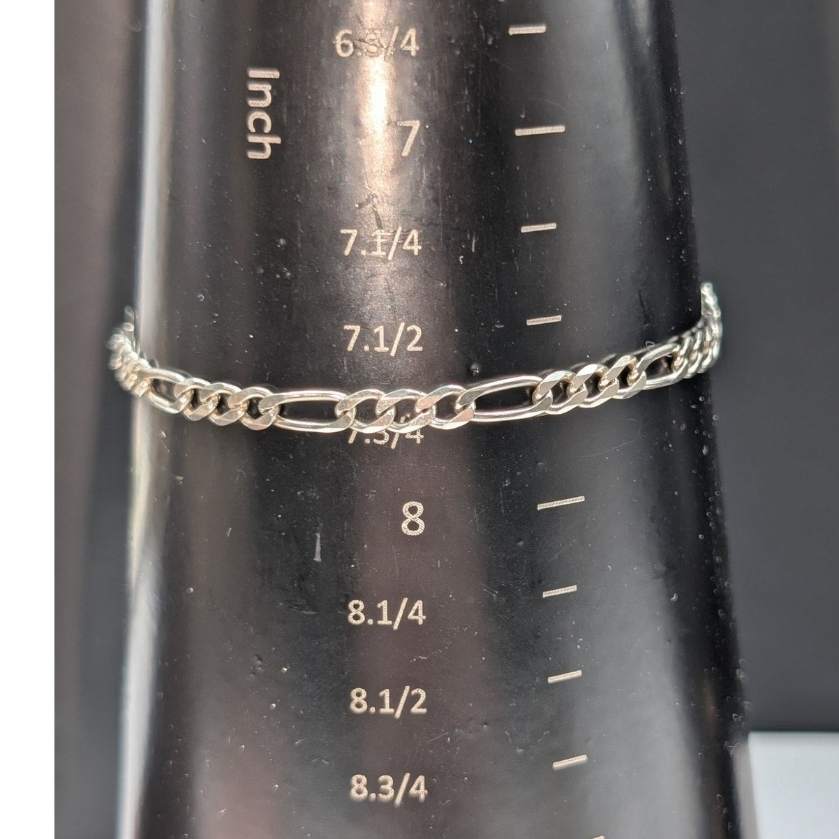 925 Italy Sterling Silver Figaro Chain Link Bracelet