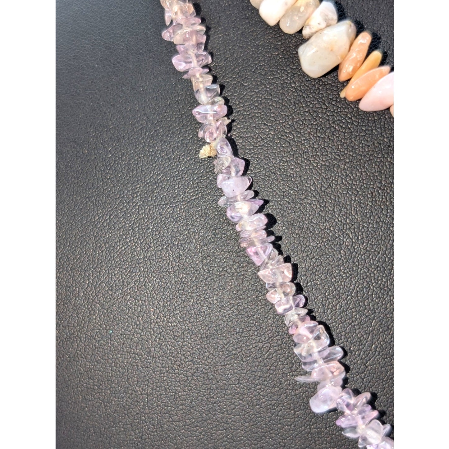 Lot of Four Stone Chip & Crystal Bead Necklaces