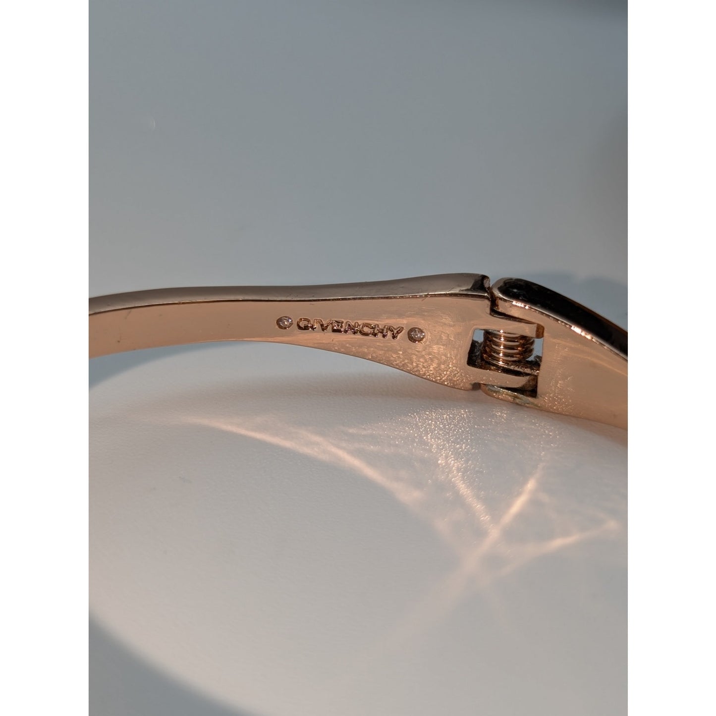 Marked Givenchy Rose Gold Tone Crystal Pave Bypass Cuff Bracelet