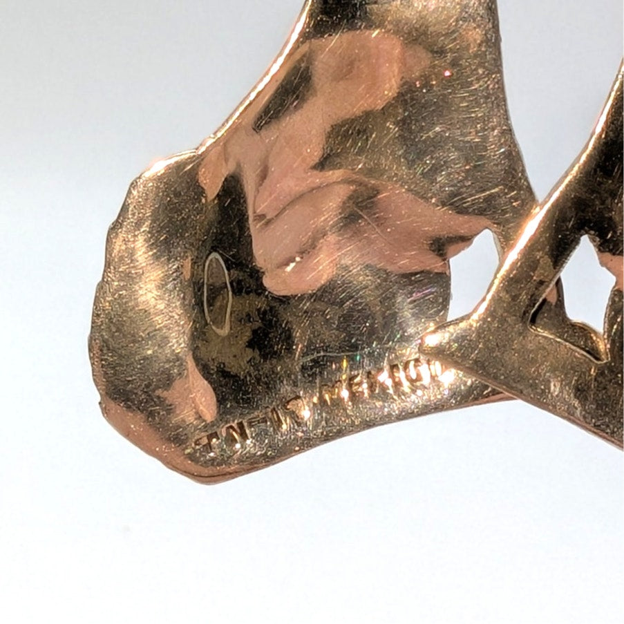 Vintage 925 Sterling Silver Taxco Mexico Howling Coyotes/Wolves Pierced Earrings