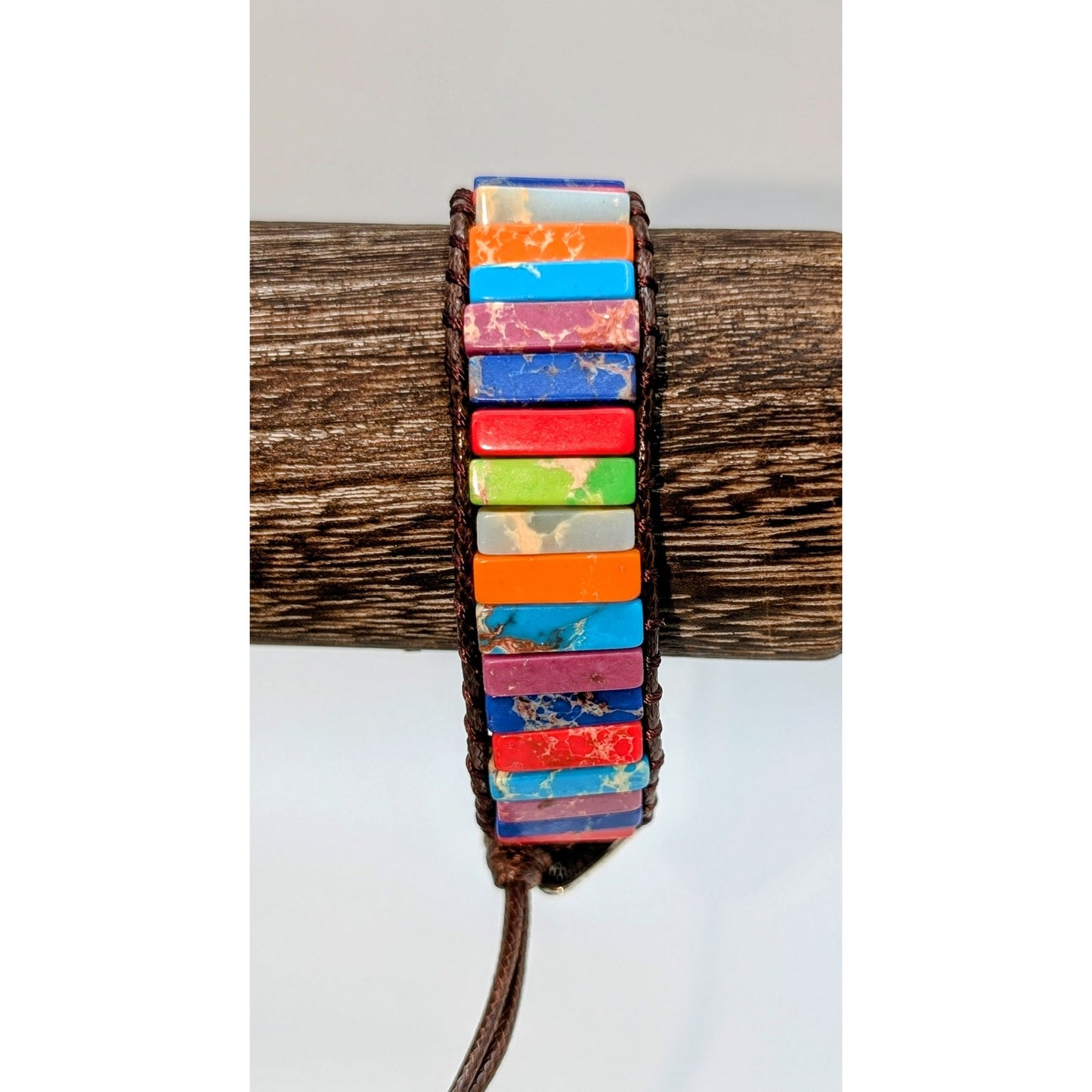 Boho Style Handmade Chakra Adjustable Button Closure Bracelet