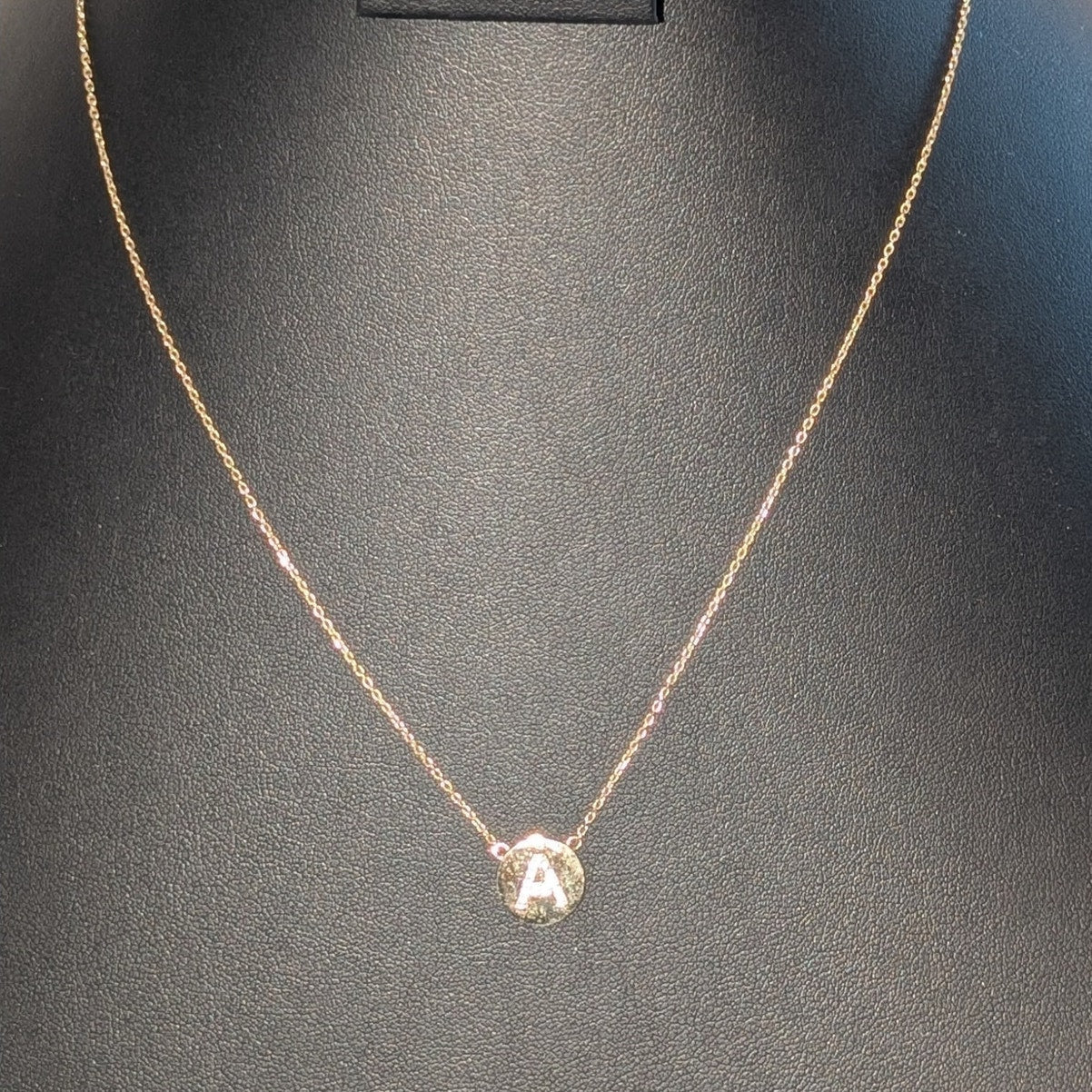 925 Vermeil Initial 'A' Pendant 16"-18" Necklace