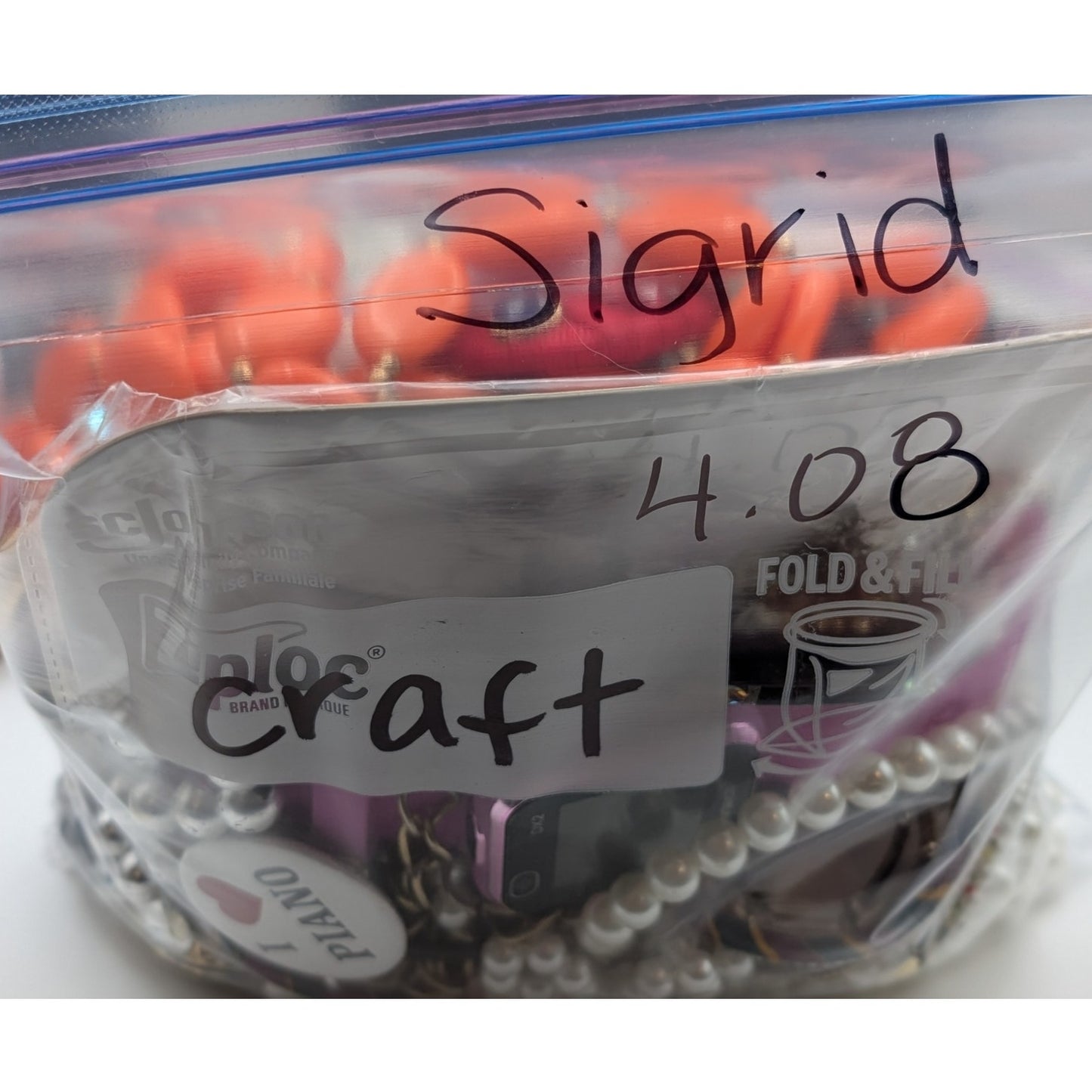 Jewelry Lot Sigrid Repurpose Bag Over 4 Pounds Beads & Possible Wearable Pieces