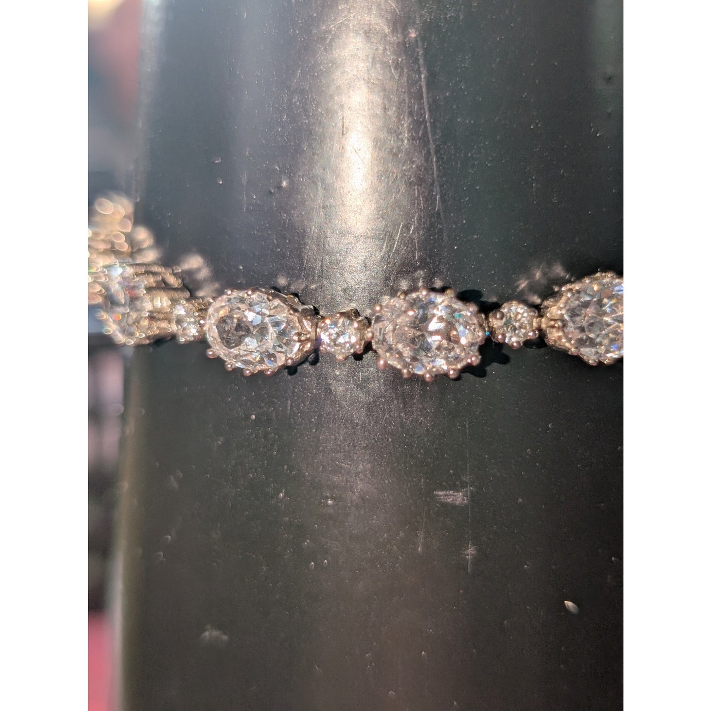 Stauer 925 Sterling Glam Oval & Round Alternating Cubic Zirconia Tennis Bracelet