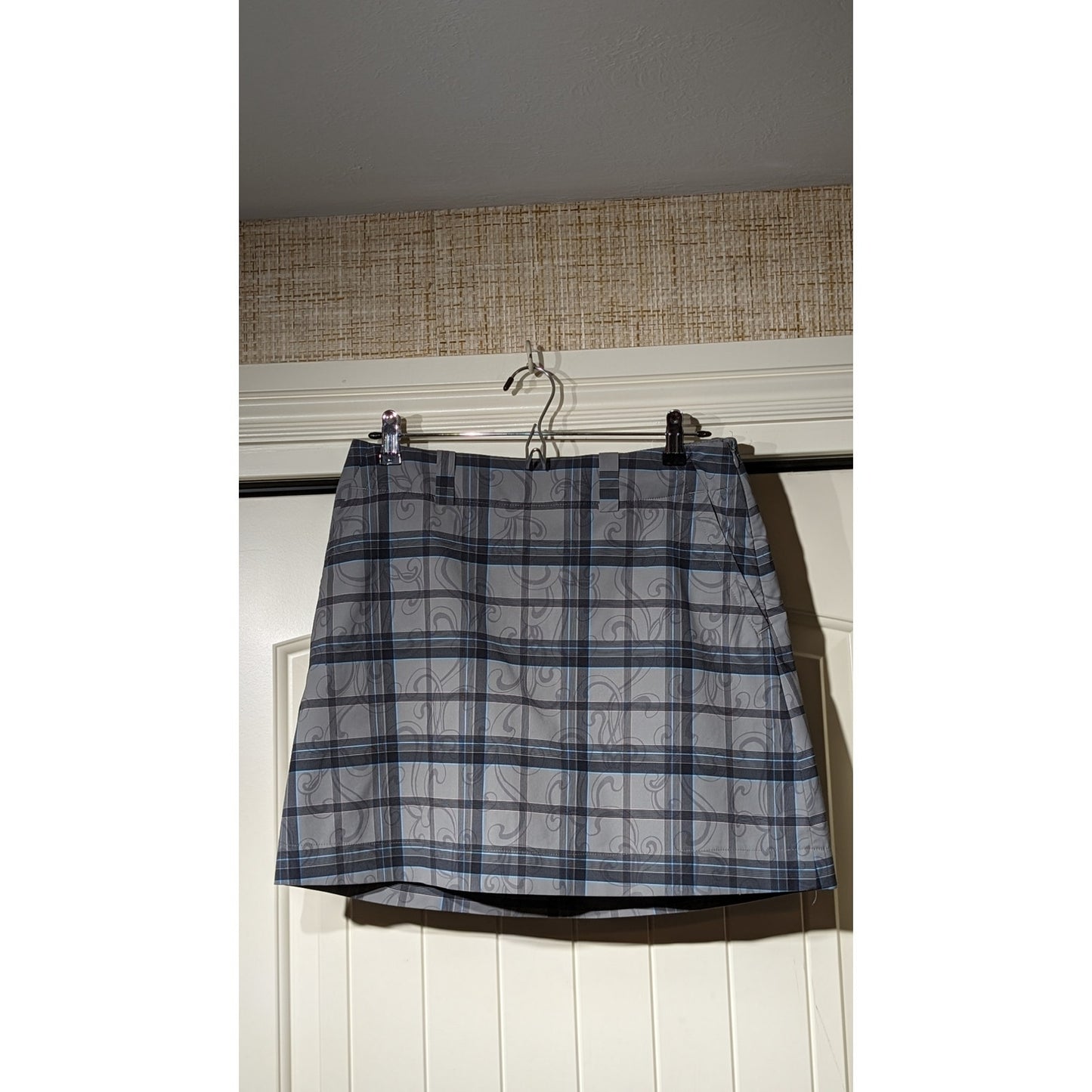 Nike Gray Blue Plaid Dri-Fit Golf Skort Womens Size 6