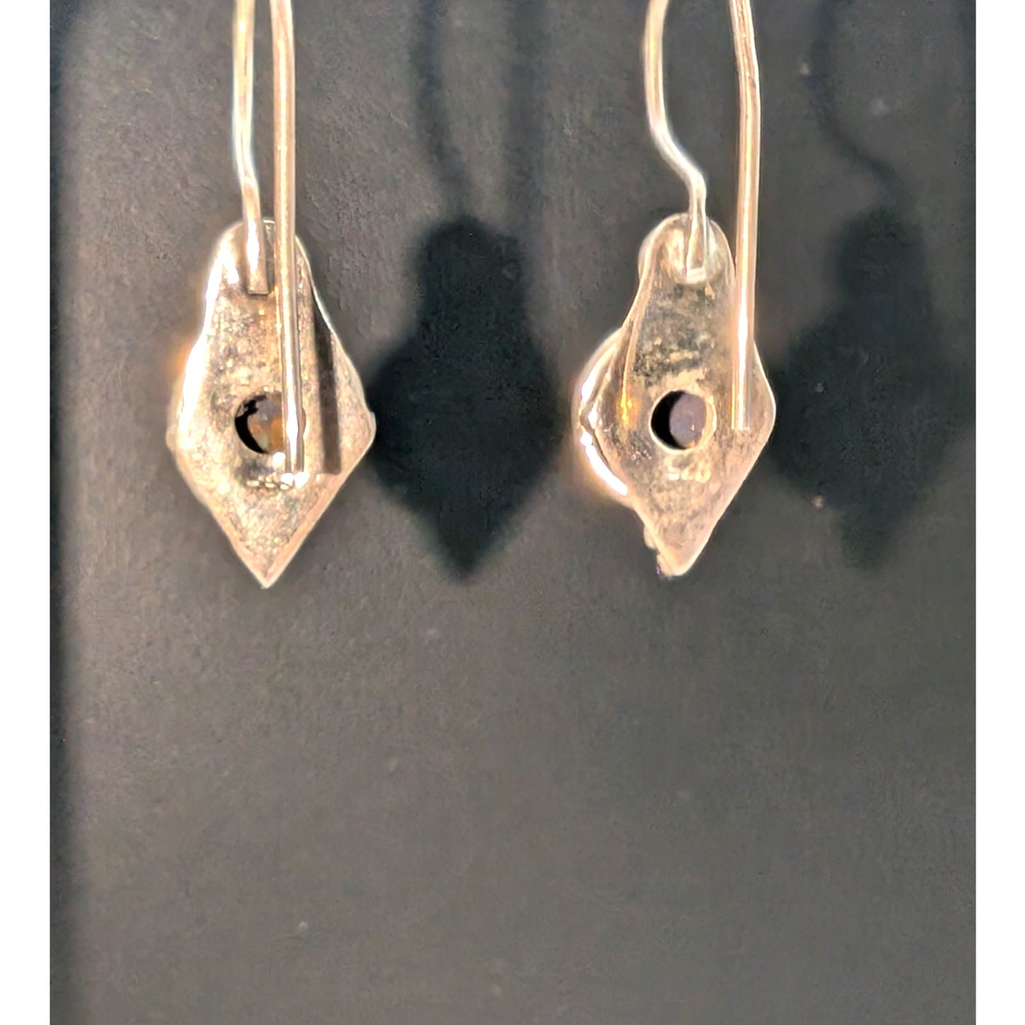 Purple Copper Turquoise 925 Sterling Silver Dangle Earrings