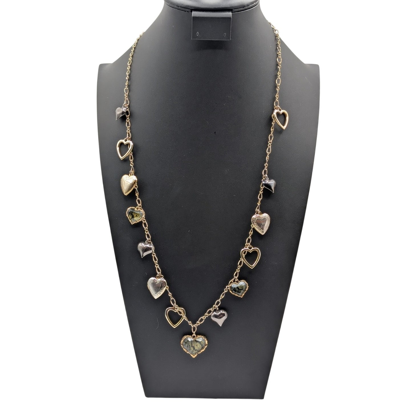 Betsey Johnson Multi Heart and Locket 31.5" Adjustable Chain Necklace