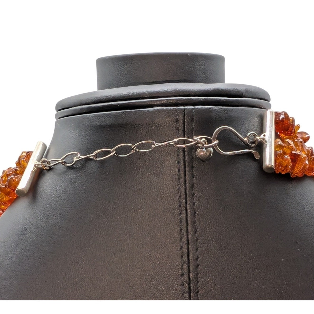 Desert Rose Trading Company Three Strand Amber Chip Turquoise Sterling Necklace