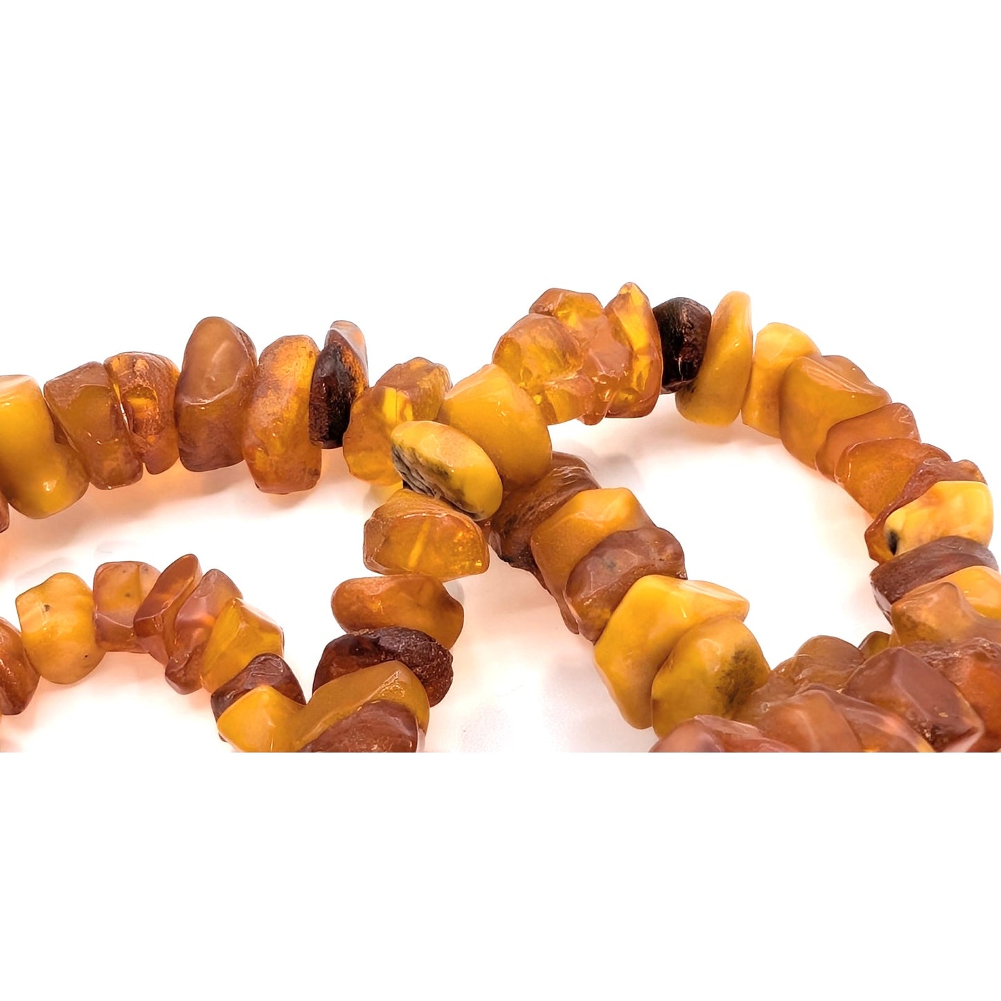 Vintage Chunky Graduated Nugget Shaped Raw Baltic Amber 35" Strand Necklace