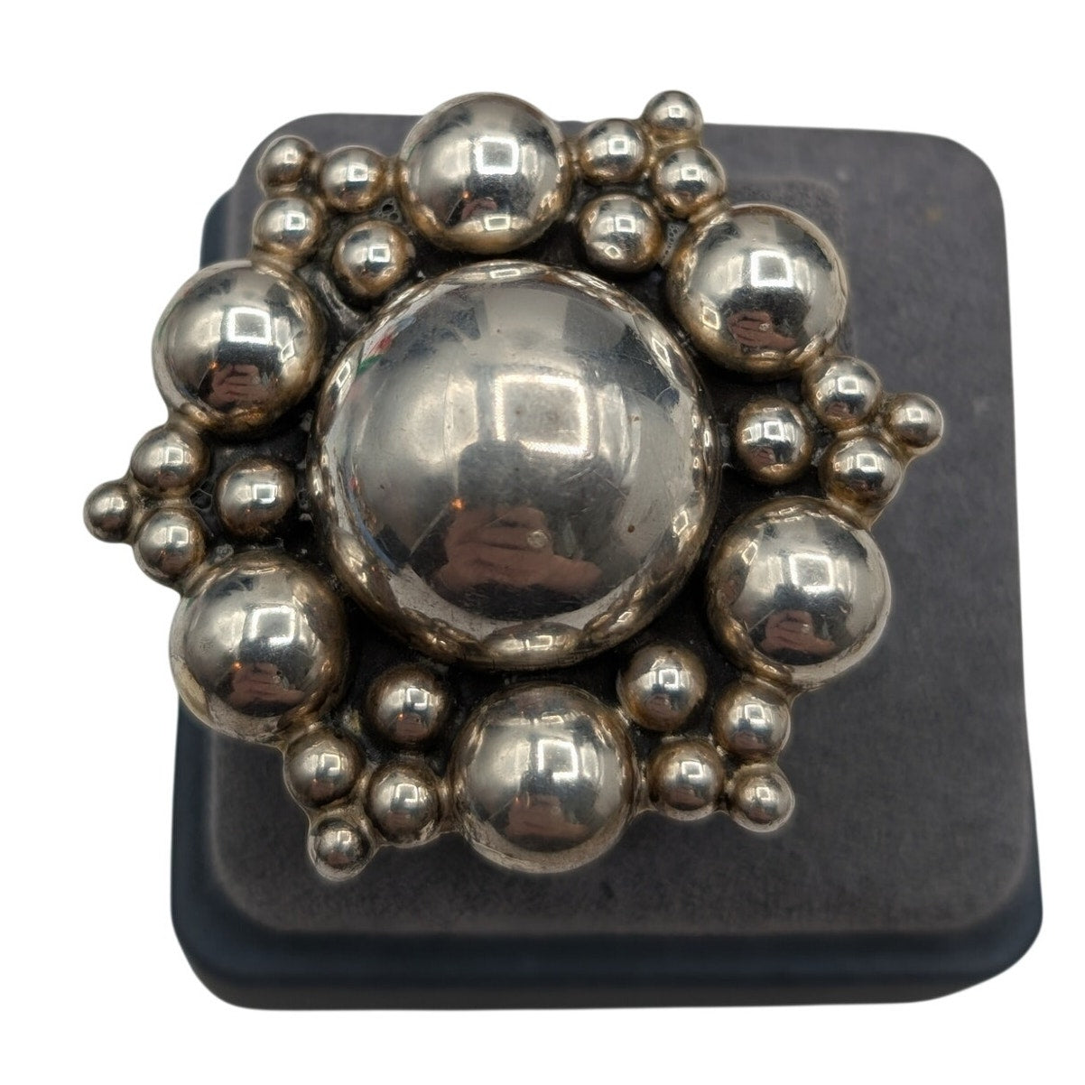 Single Vintage Carsi Sterling Silver Clip On Bubbles Design Earring TC-57