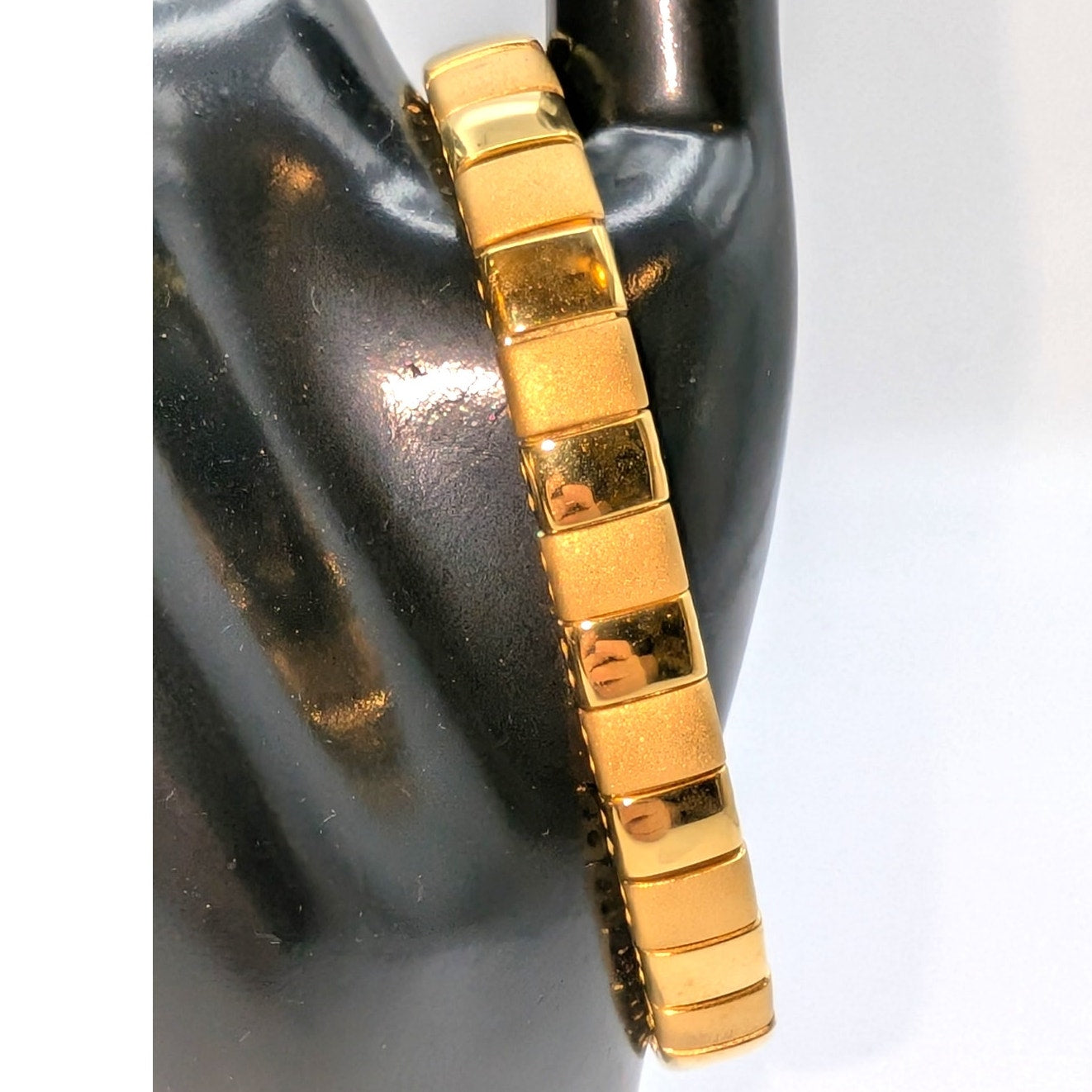 Napier Vintage Gold Plated Alternating Brushed Polished Chain Link Bracelet
