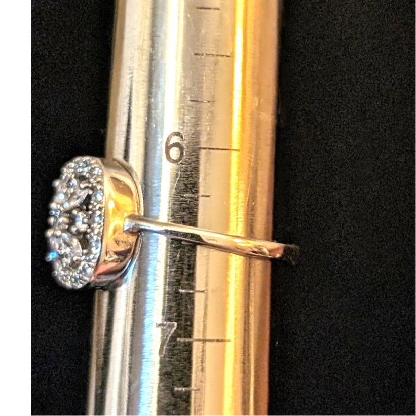 Marked ATI TH 925 Sterling Silver CZ Delicate Ring Size 6.5