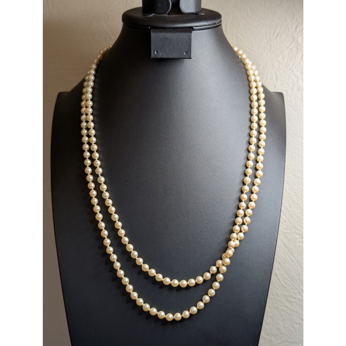 Vintage Marvella 5mm 34" Single Strand Faux Pearl Necklace