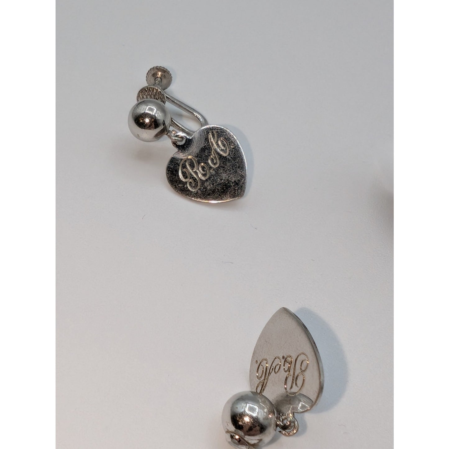 Lot of Four Pair Vintage Sterling Silver Screw Back Earrings Including Forstner