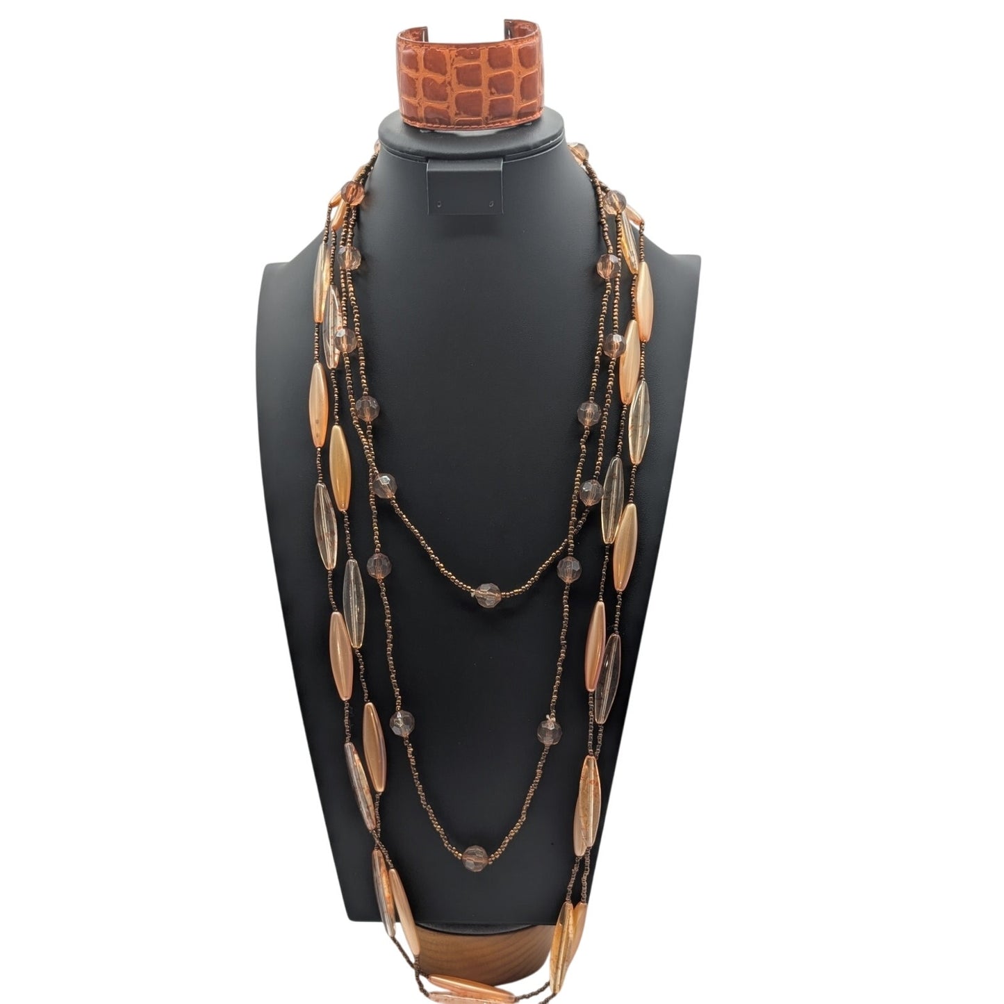 M. Haskell NWT Double Strand Elongated Bead Coordinating Bead & Cuff Jewelry Lot